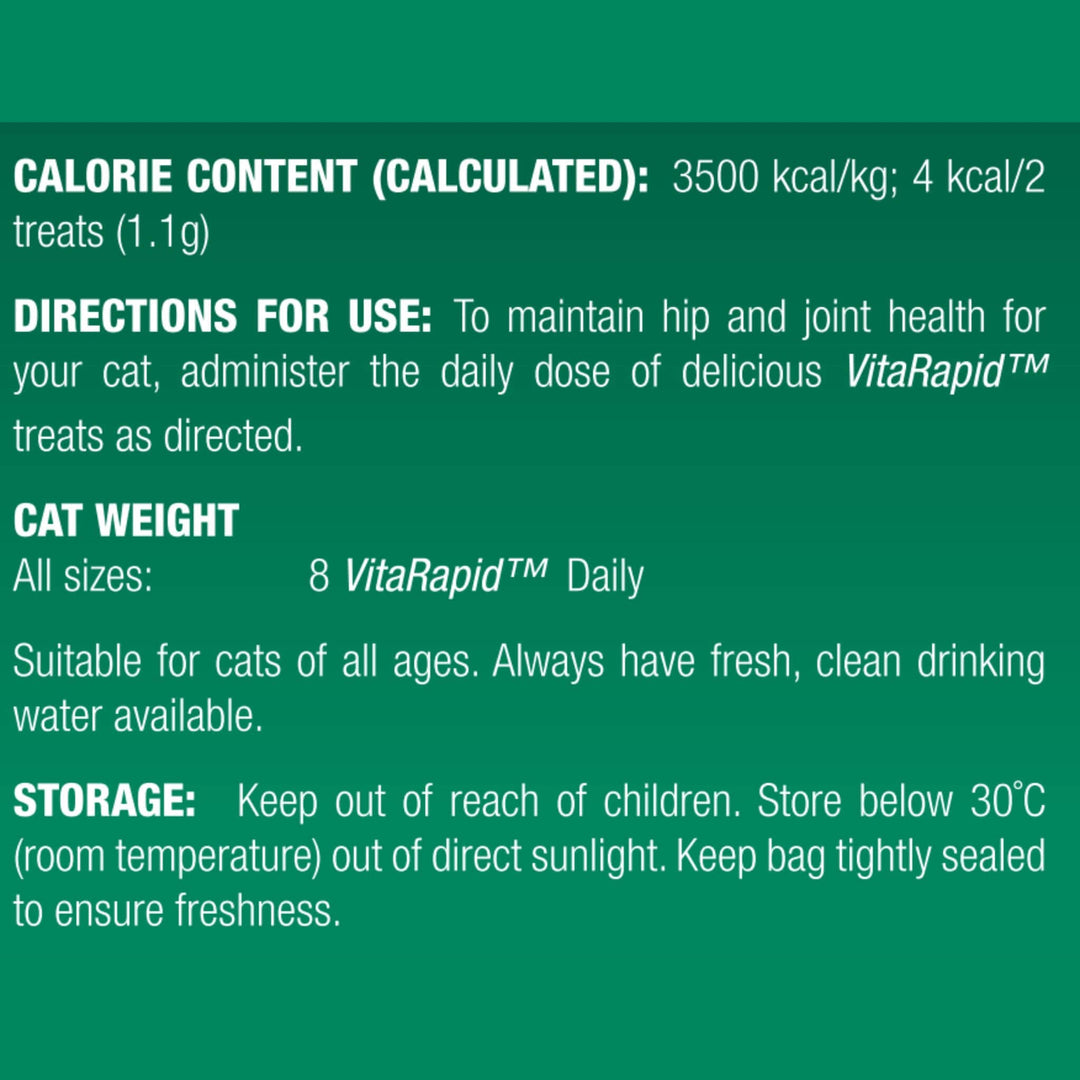 Bundle Pack of 4 x VitaRapid® Joint Care Daily Treats For Cats 100g